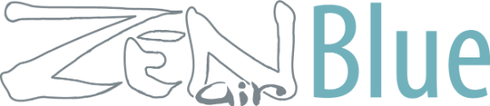 Logo of ZEN Air with 'Blue' in a different color